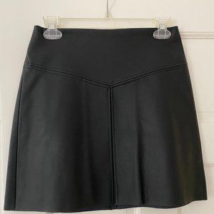 Women's Black Leather Club Monaco Mini Skirt